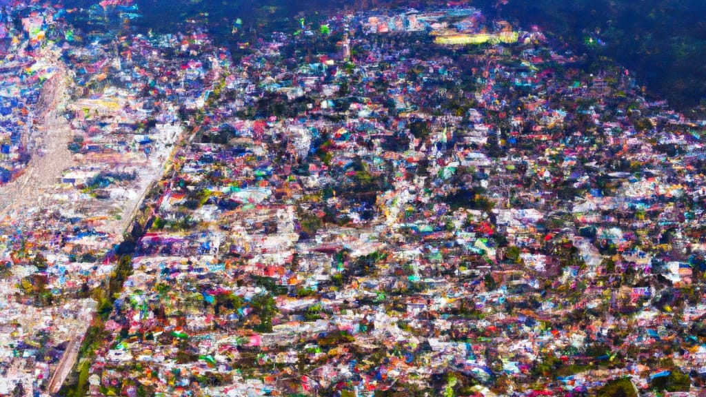 Arcata, California painted from the sky