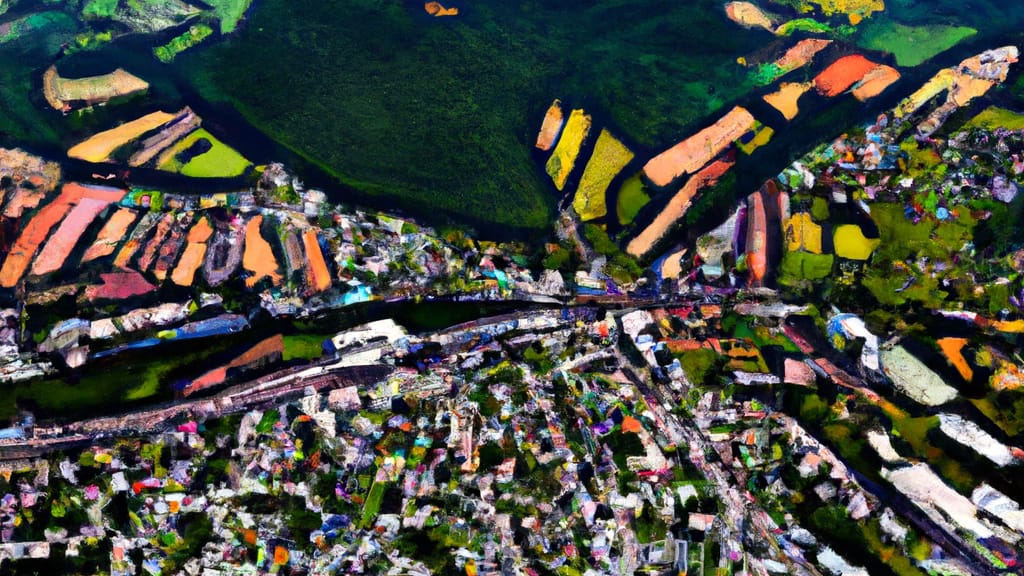 Archbald, Pennsylvania painted from the sky