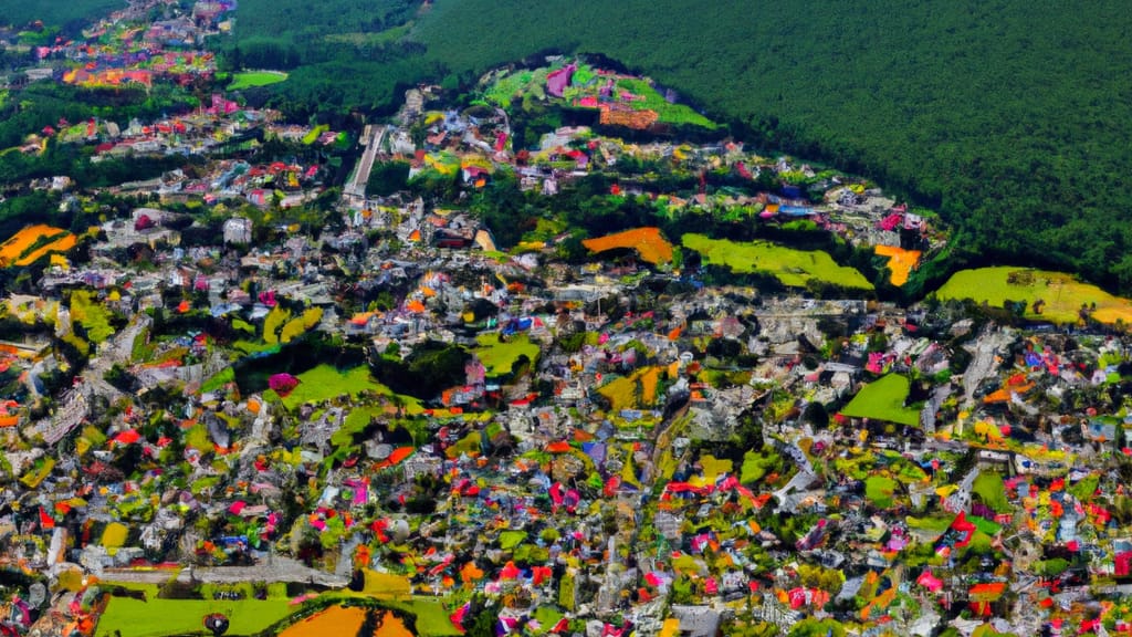 Aston, Pennsylvania painted from the sky