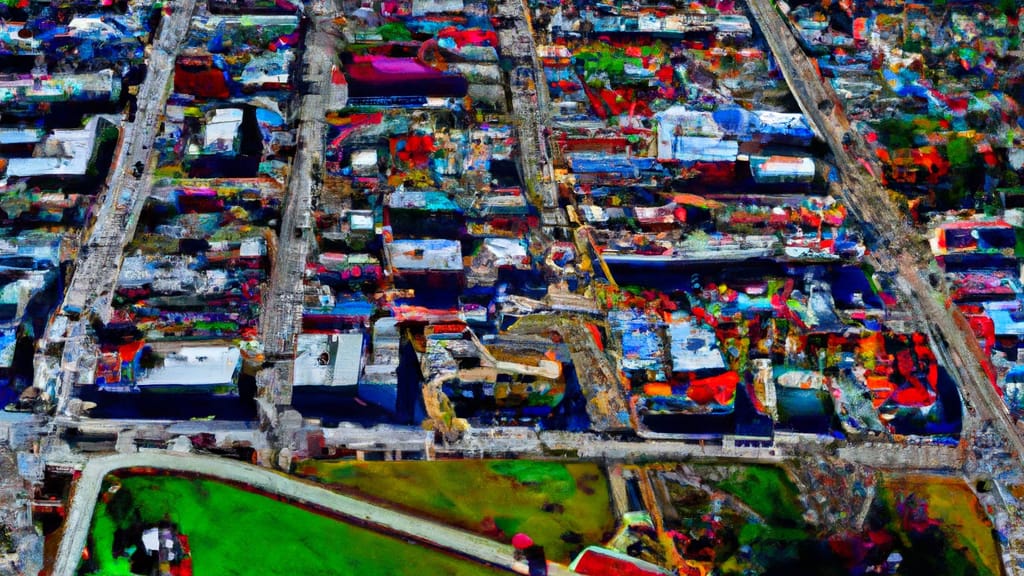 Athens, Texas painted from the sky