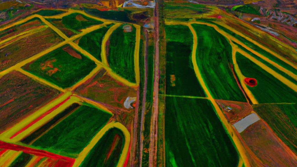 Avenal, California painted from the sky