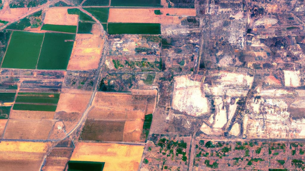 Bakersfield, California painted from the sky