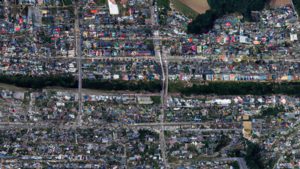 Bedford, Pennsylvania painted from the sky