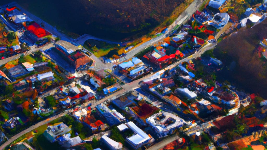 Bedford, Virginia painted from the sky