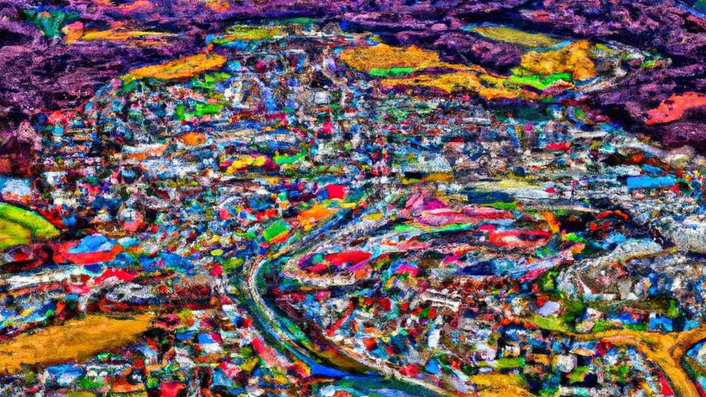 Bellevue, Kentucky painted from the sky