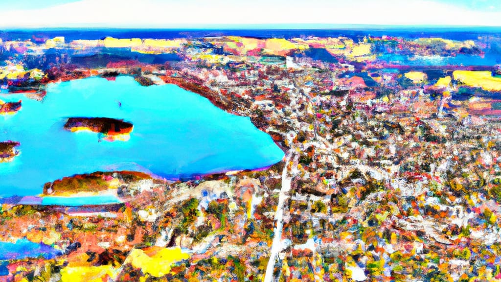 Bemidji, Minnesota painted from the sky