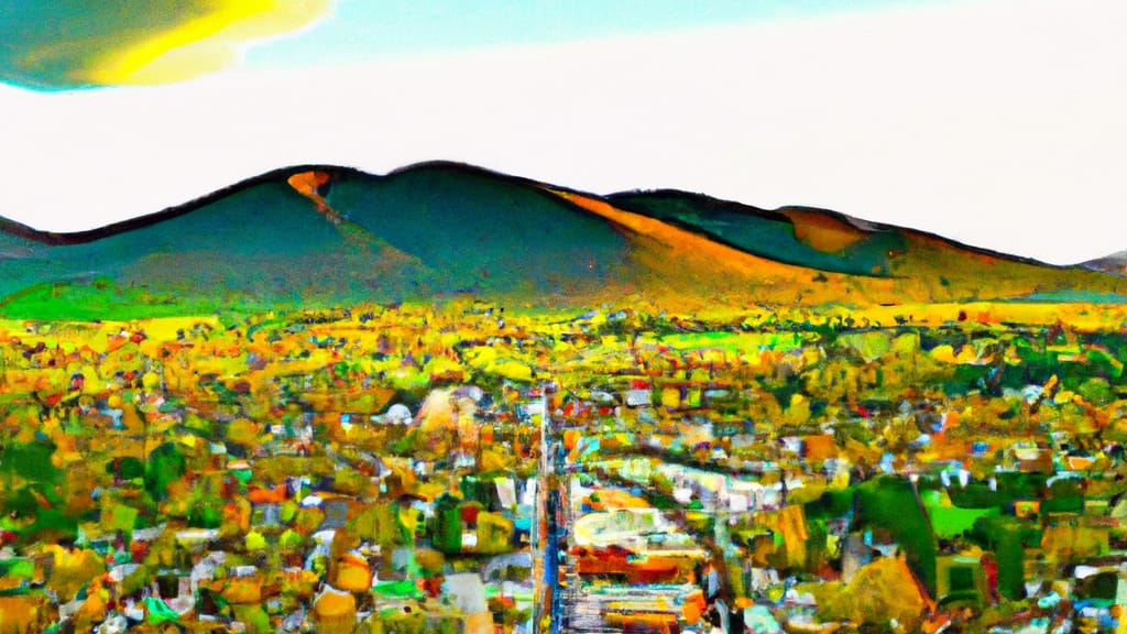 Bennington, Vermont painted from the sky