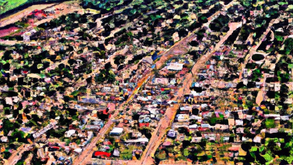 Benton, Illinois painted from the sky