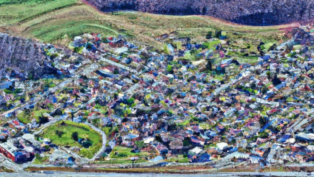 Berea, Kentucky painted from the sky