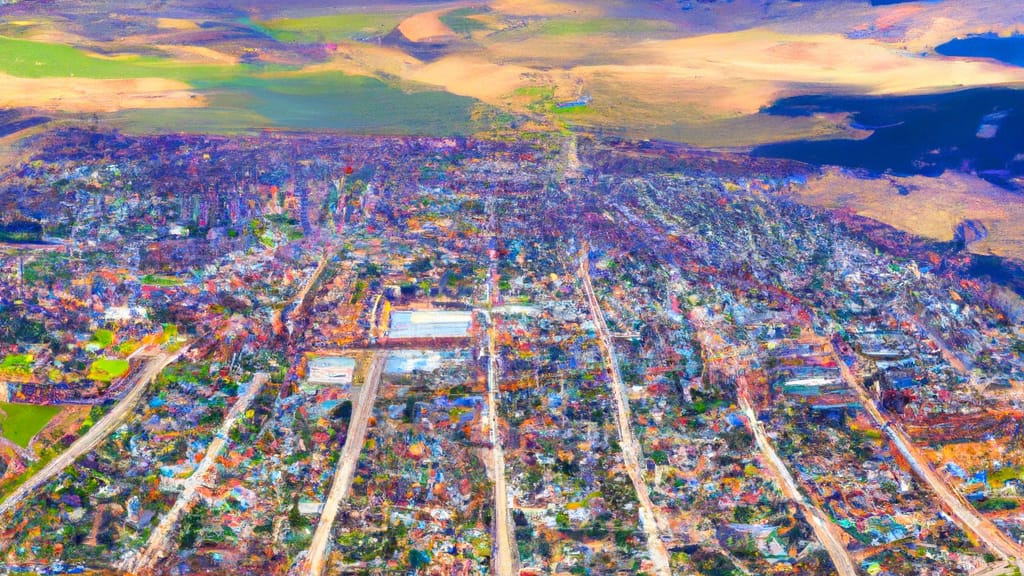 Berthoud, Colorado painted from the sky