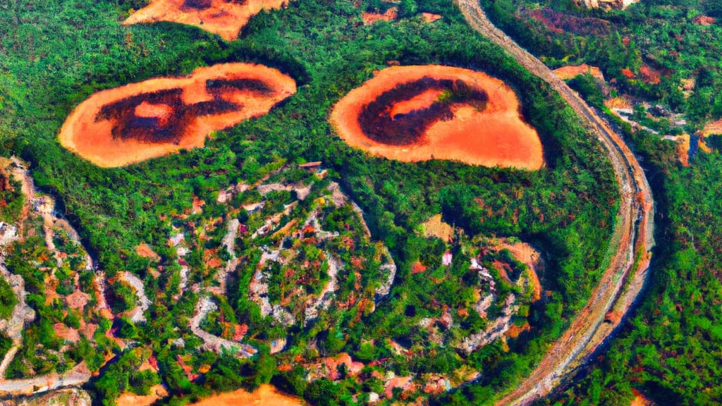 Bethpage, New York painted from the sky