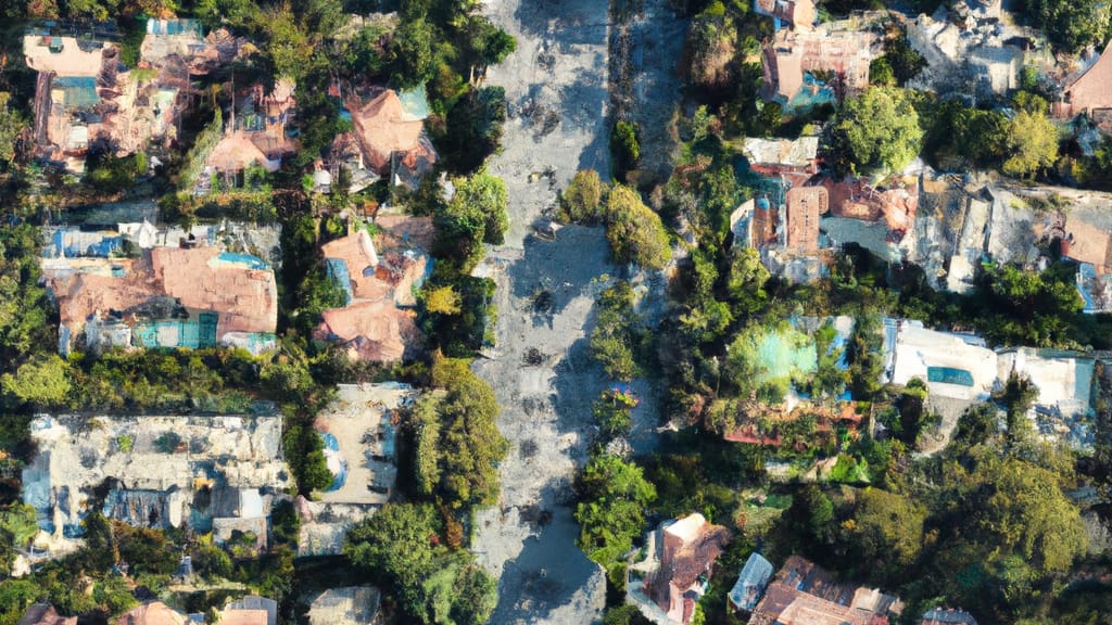 Beverly Hills, California painted from the sky