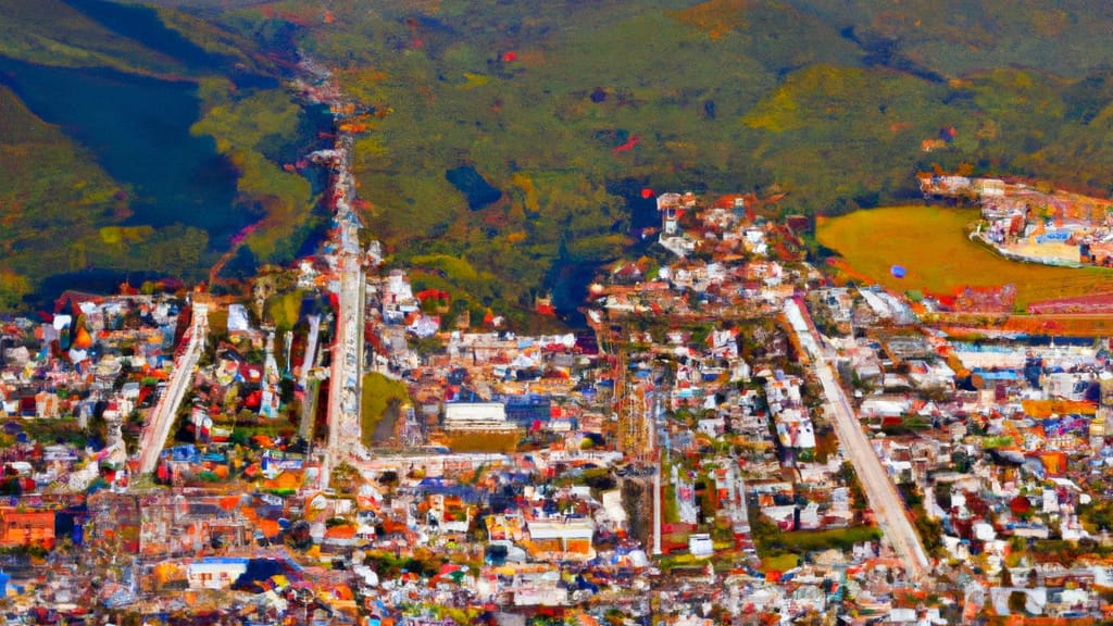 Boone, North Carolina painted from the sky