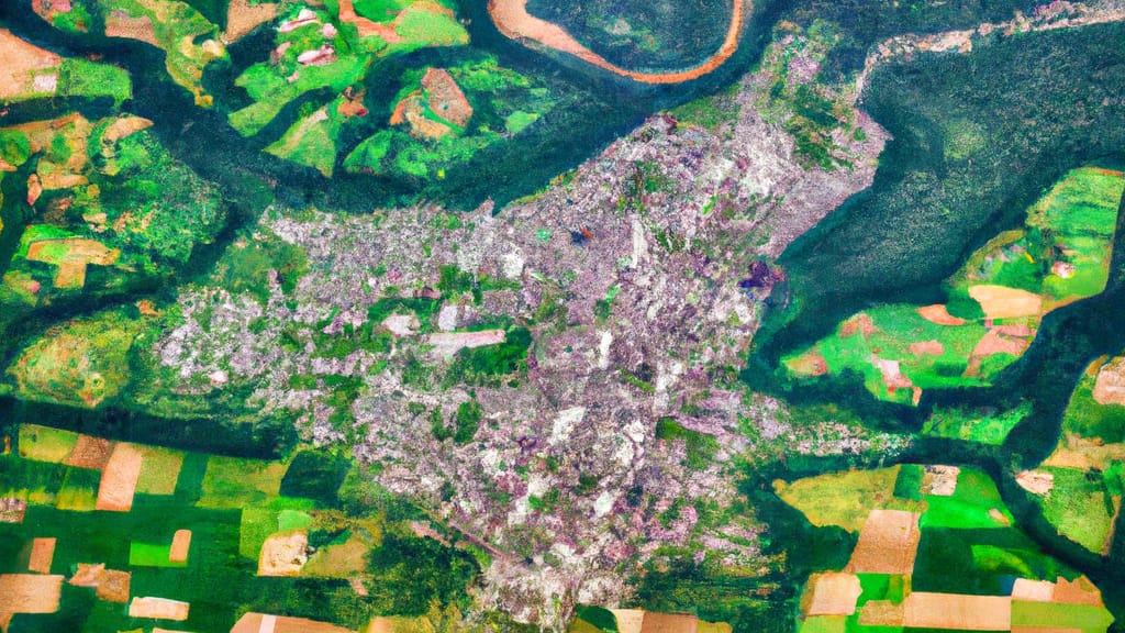 Bowling Green, Kentucky painted from the sky