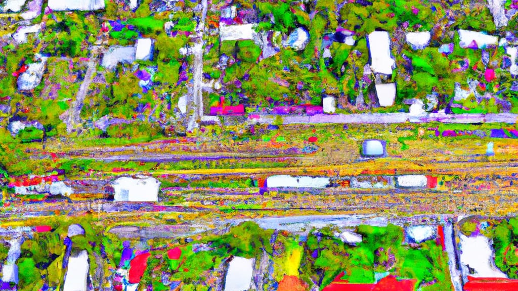 Breaux Bridge, Louisiana painted from the sky