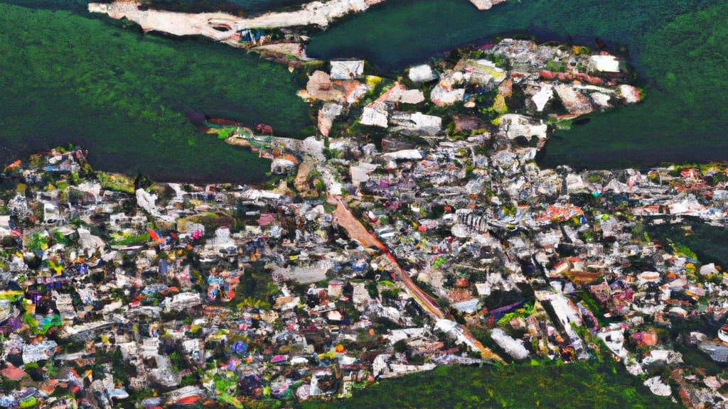 Brevard, North Carolina painted from the sky