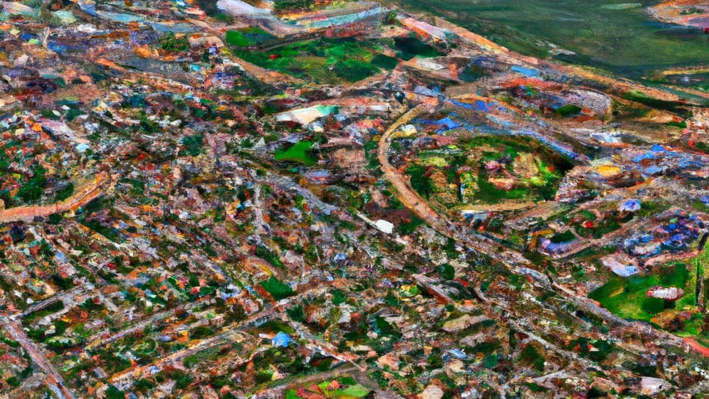 Bryan, Texas painted from the sky