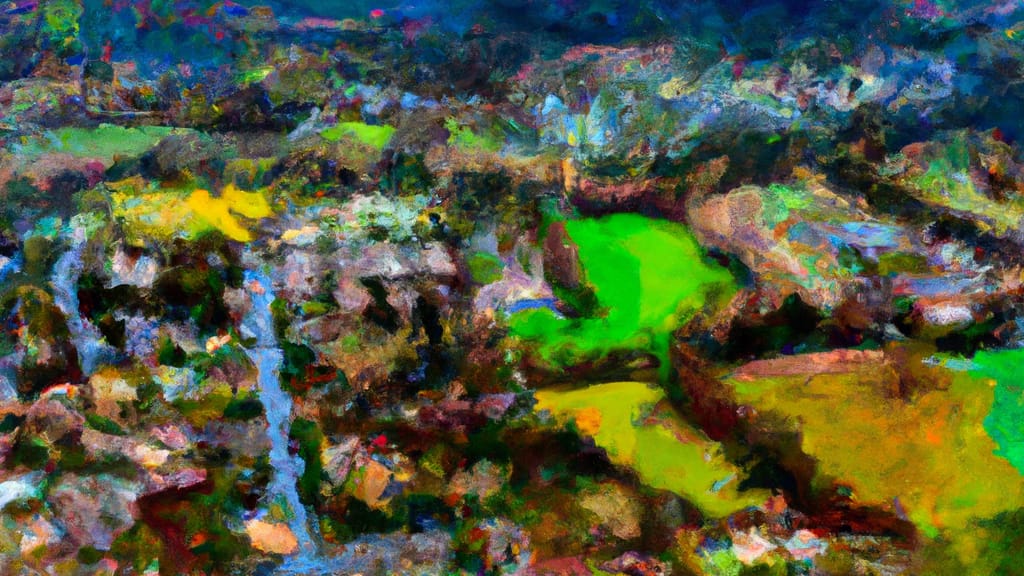Calistoga, California painted from the sky