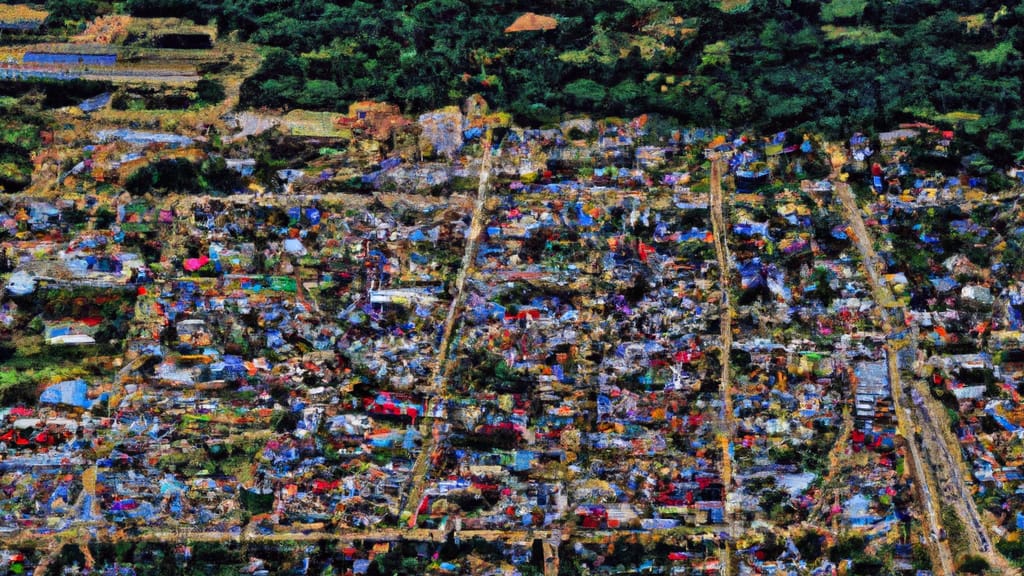 Cameron, Missouri painted from the sky