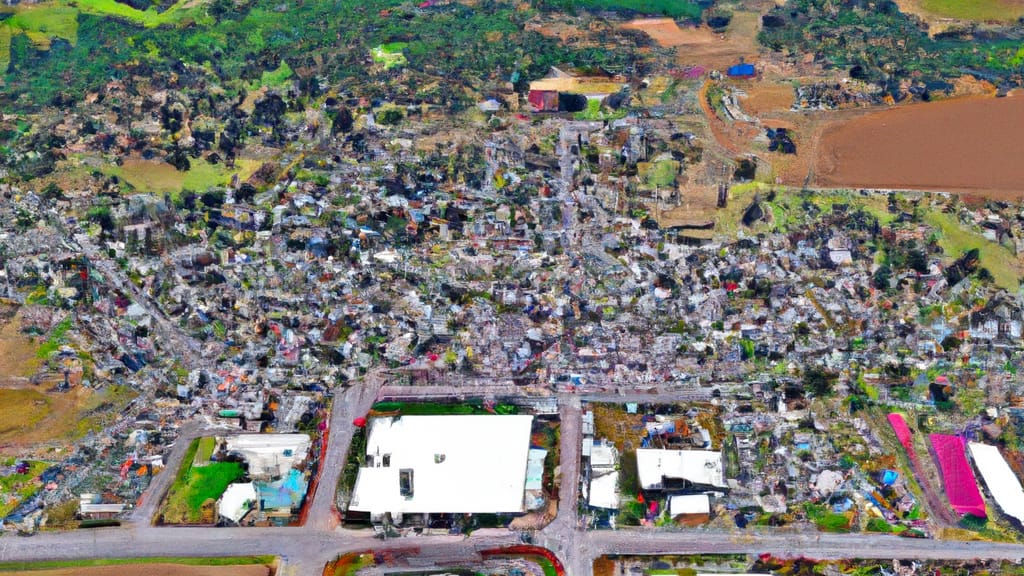 Cameron, Texas painted from the sky