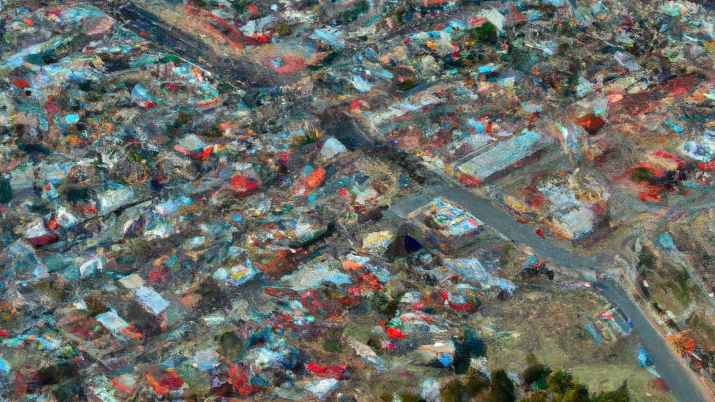 Canon City, Colorado painted from the sky