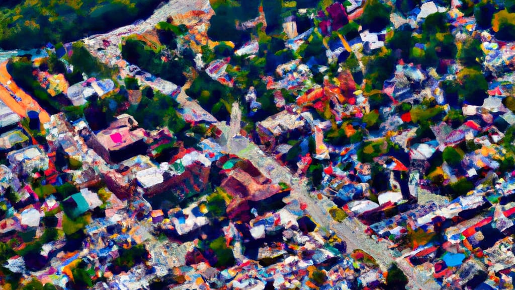 Canton, New York painted from the sky