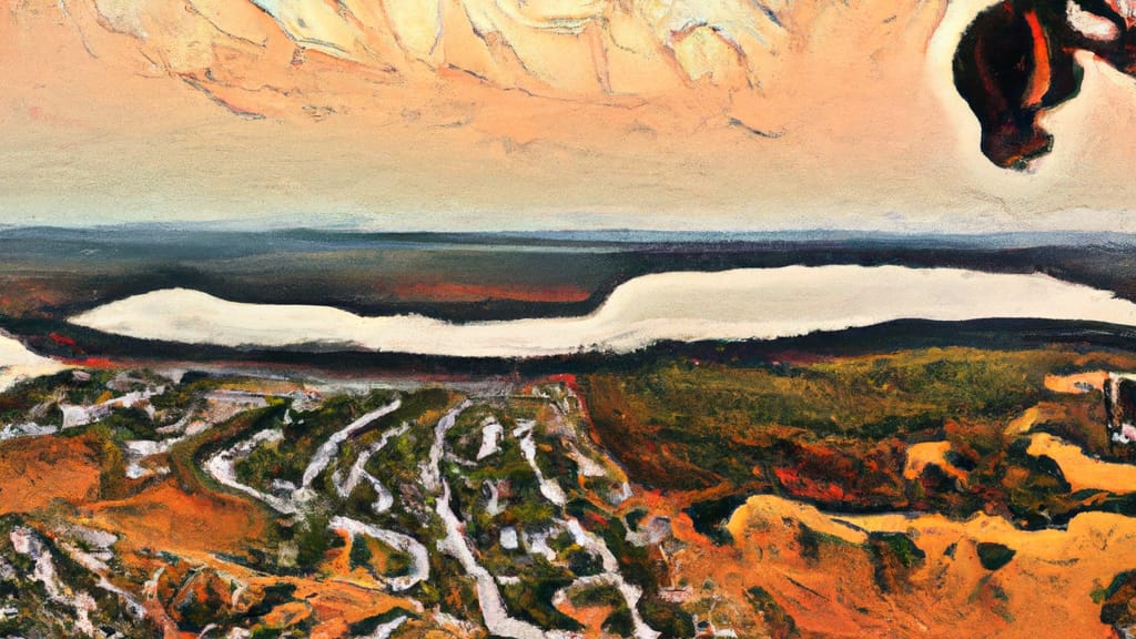 Cape Coral, Florida painted from the sky
