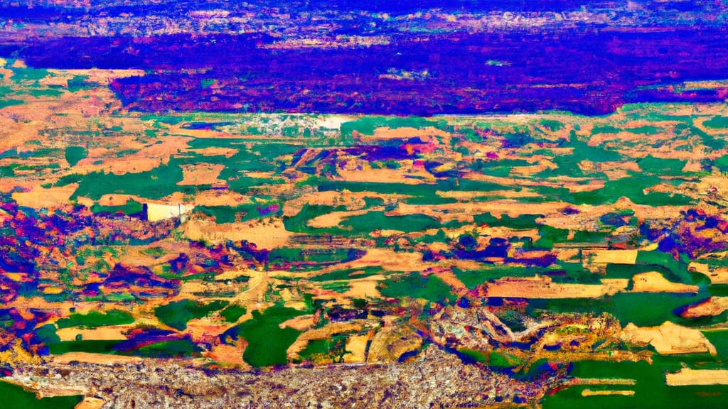 Cherry Valley, Illinois painted from the sky