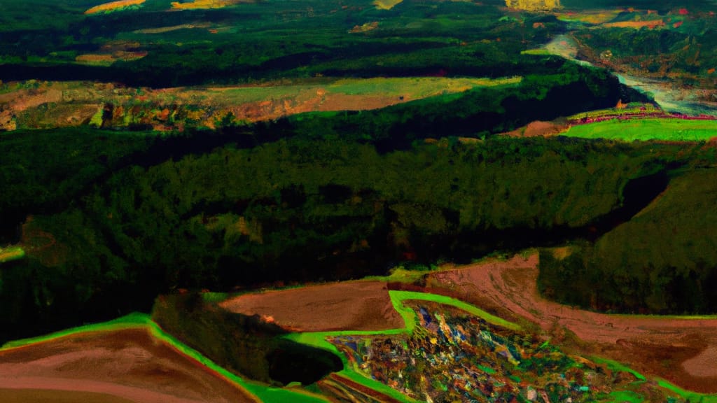 Clackamas, Oregon painted from the sky