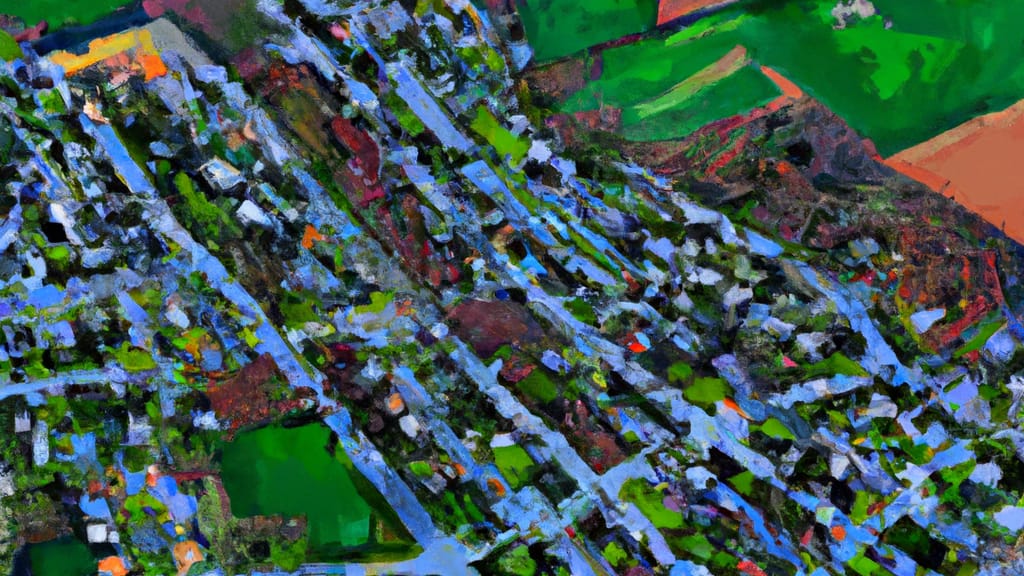 Claymont, Delaware painted from the sky