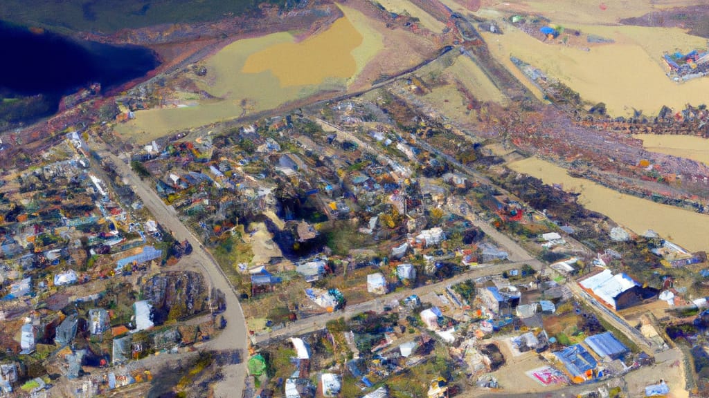 Clifton, Colorado painted from the sky