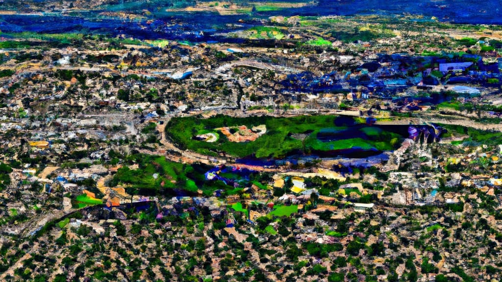 Colleyville, Texas painted from the sky