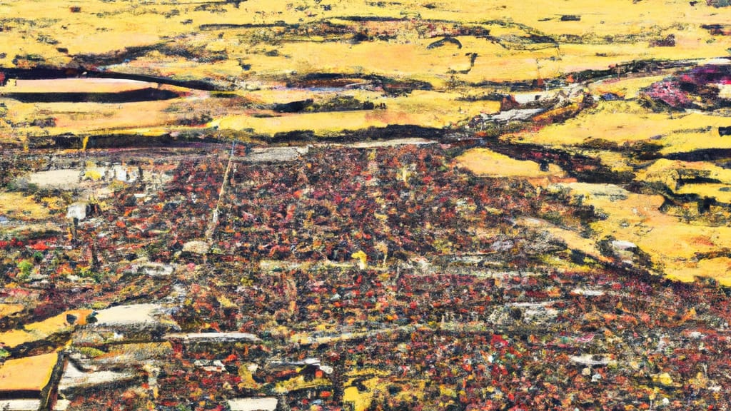 Commerce City, Colorado painted from the sky