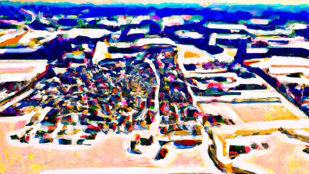 Coralville, Iowa painted from the sky