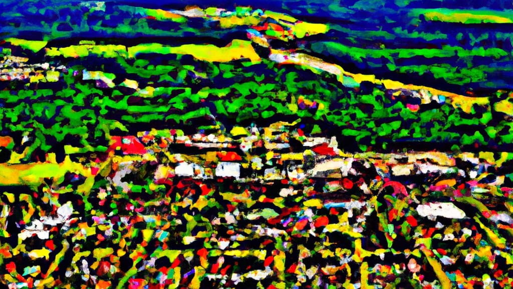 Corinth, Mississippi painted from the sky