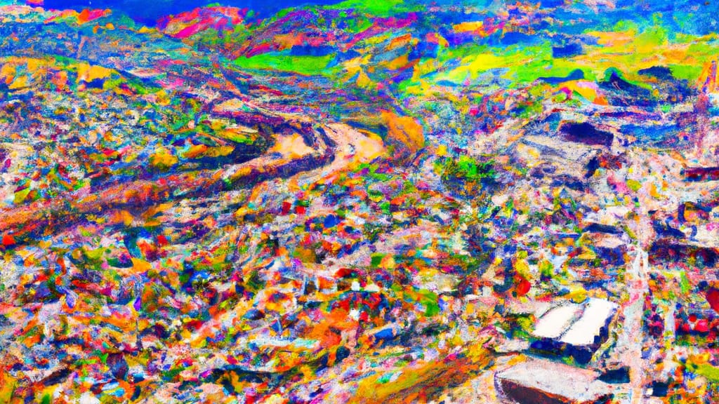 Corning, New York painted from the sky