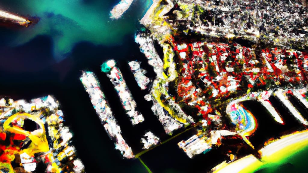 Coronado, California painted from the sky