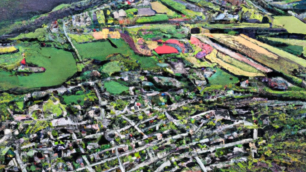 Corry, Pennsylvania painted from the sky