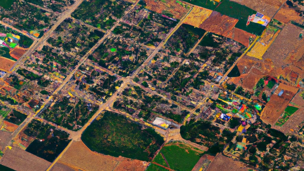 Cortland, Illinois painted from the sky