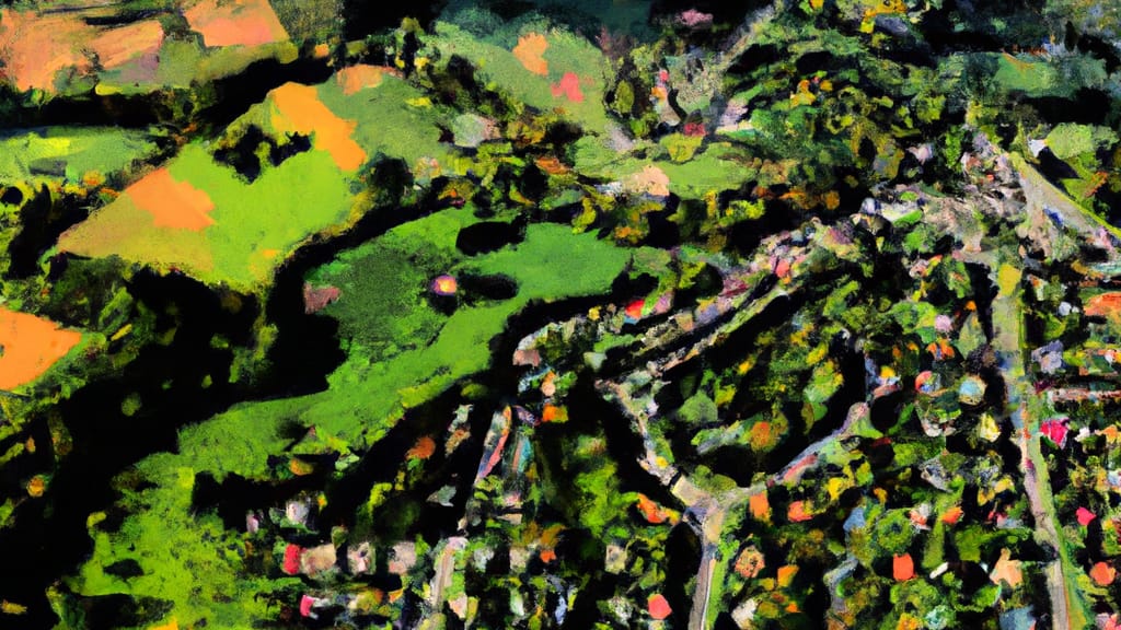 Cortland, Ohio painted from the sky