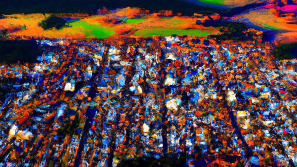 Corvallis, Oregon painted from the sky