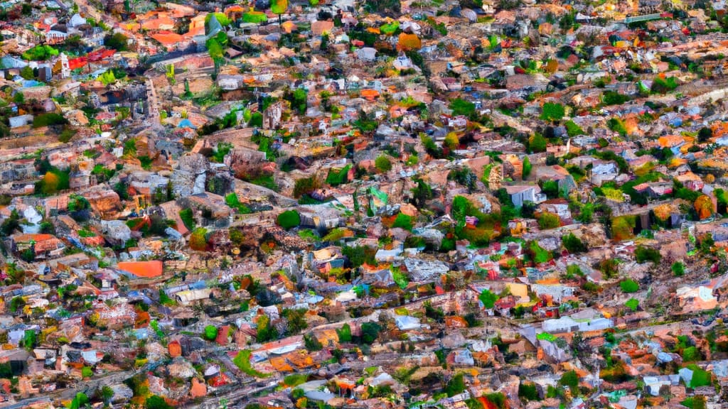 Cottonwood, Arizona painted from the sky