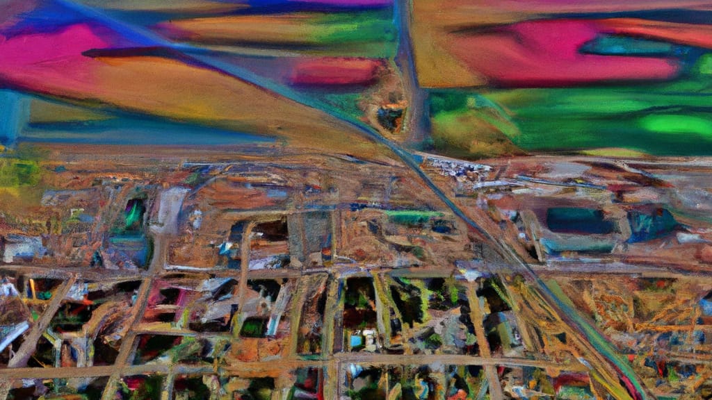 Coweta, Oklahoma painted from the sky