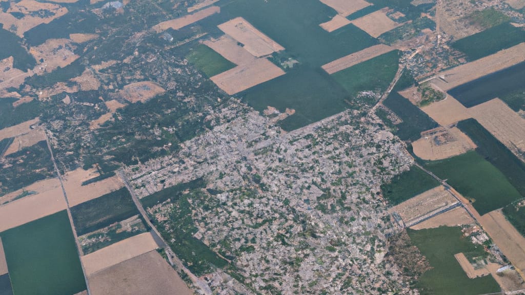 Crete, Illinois painted from the sky