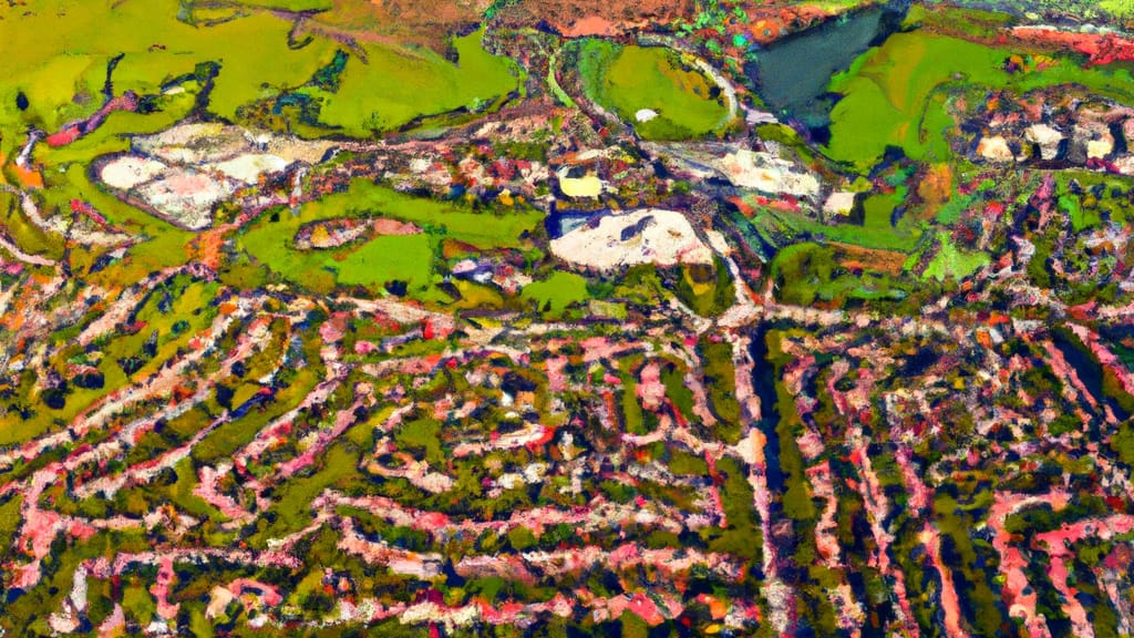 Cupertino, California painted from the sky