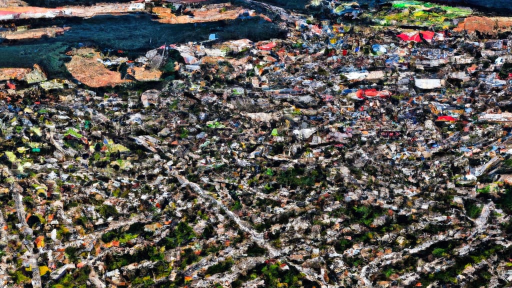 Denham Springs, Louisiana painted from the sky