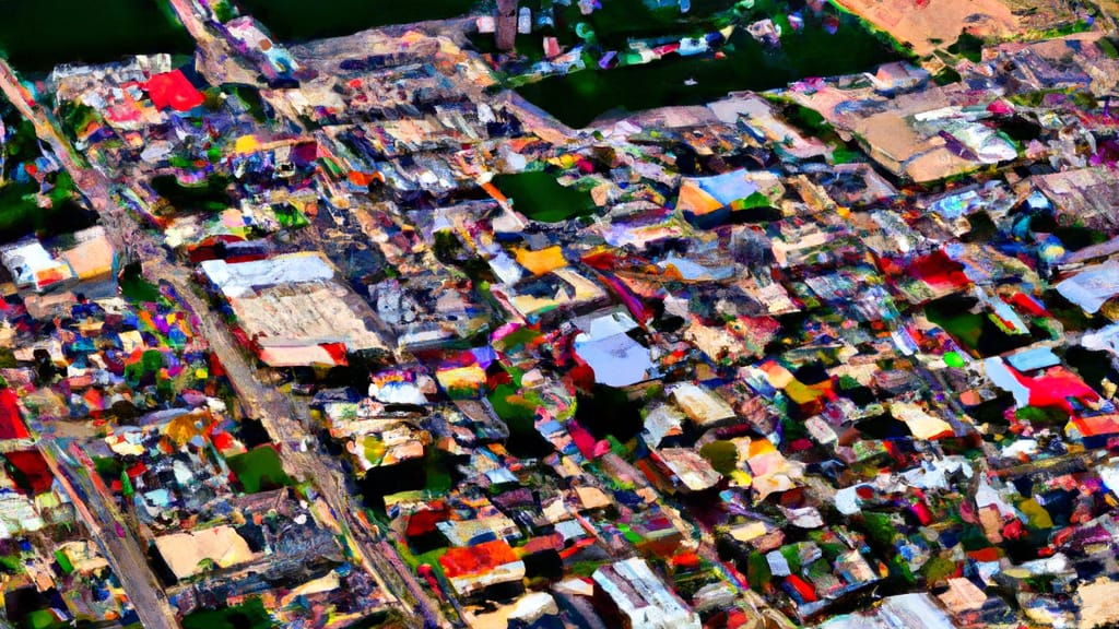 Denton, Texas painted from the sky