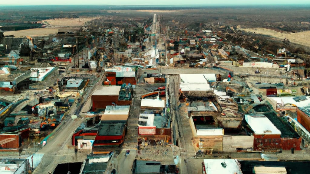 Dixon, Illinois painted from the sky