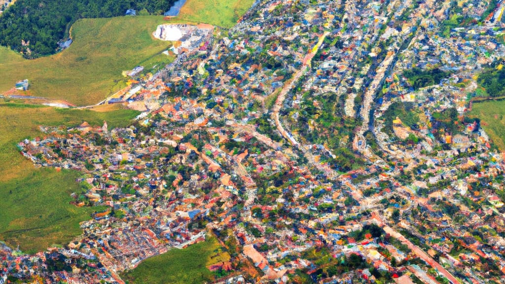 Dumont, New Jersey painted from the sky