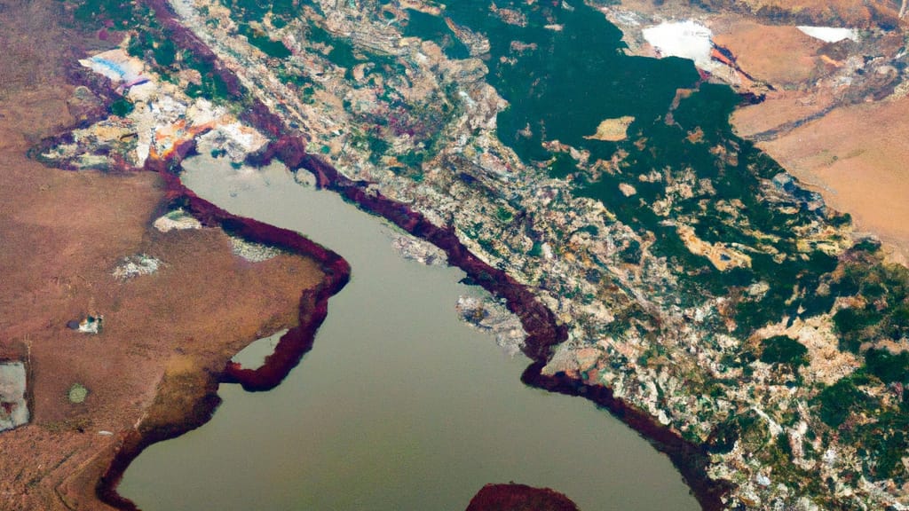 East Moriches, New York painted from the sky
